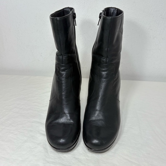 Nine & Co Vintage 90s Y2K Genuine Leather Platform Heeled Boots Booties 8.5 - Picture 6 of 16